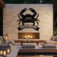 Custom Crab Metal Sign