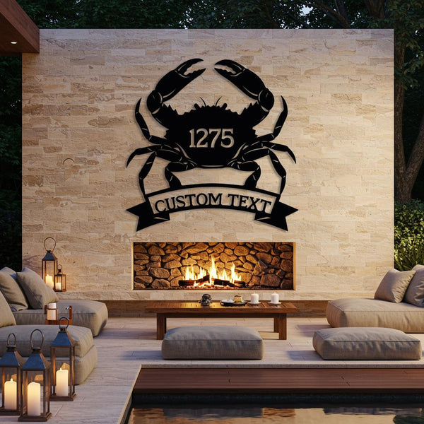 Custom Crab Metal Sign