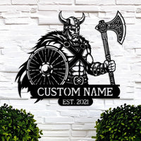 Custom Viking Warrior Metal Sign