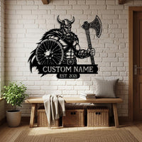 Custom Viking Warrior Metal Sign