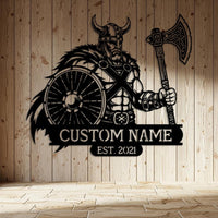 Custom Viking Warrior Metal Sign