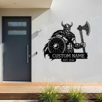 Custom Viking Warrior Metal Sign