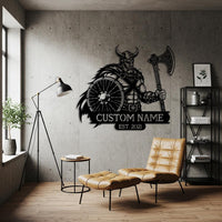 Custom Viking Warrior Metal Sign