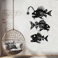 Metal Fish Skeleton Wall Art