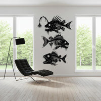 Metal Fish Skeleton Wall Art