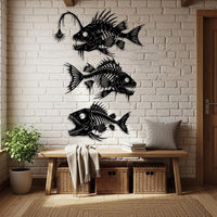 Metal Fish Skeleton Wall Art