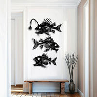 Metal Fish Skeleton Wall Art