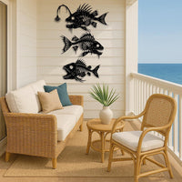 Metal Fish Skeleton Wall Art