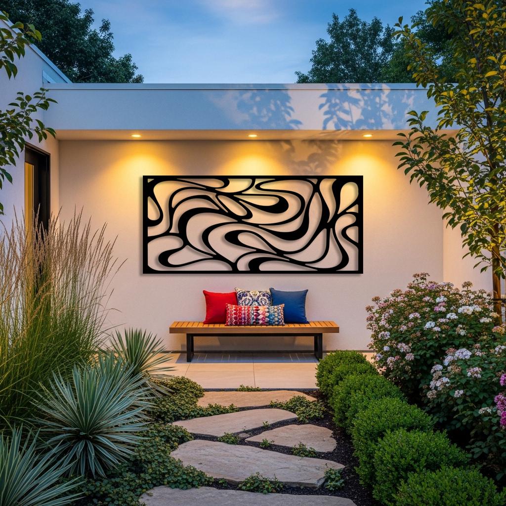 Oversized Abstract Outdoor Metal Wall Art