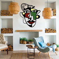 Modern Picasso Face Metal Wall Art