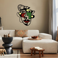 Modern Picasso Face Metal Wall Art