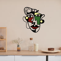 Modern Picasso Face Metal Wall Art