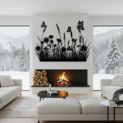 Butterfly Flower Metal Wall Art