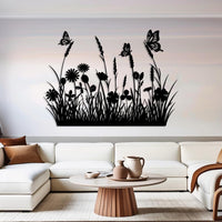 Butterfly Flower Metal Wall Art