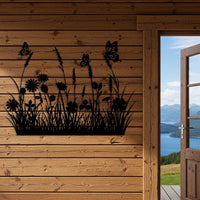 Butterfly Flower Metal Wall Art