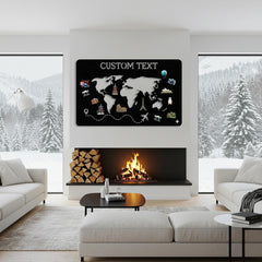 Custom World Map Metal Sign
