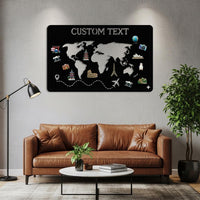 Custom World Map Metal Sign