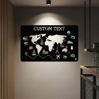 Custom World Map Metal Sign