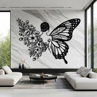 Butterfly Woman Metal Wall Art