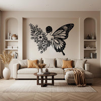 Butterfly Woman Metal Wall Art