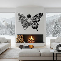 Butterfly Woman Metal Wall Art