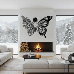 Butterfly Woman Metal Wall Art