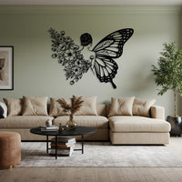 Butterfly Woman Metal Wall Art