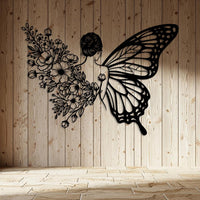 Butterfly Woman Metal Wall Art