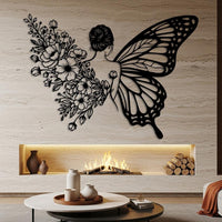 Butterfly Woman Metal Wall Art