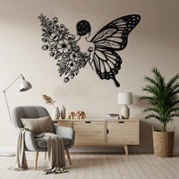 Butterfly Woman Metal Wall Art