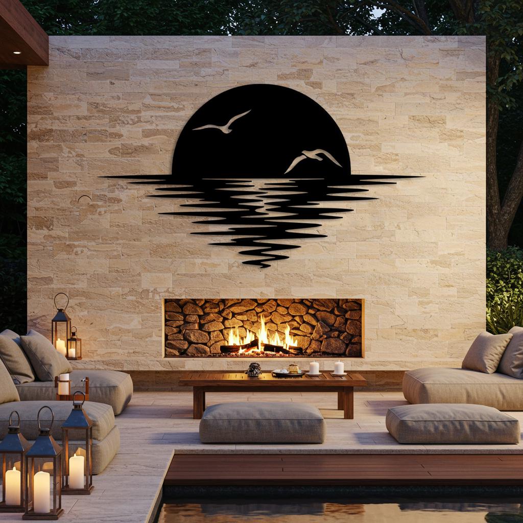 Metal Coastal Living Room Decor