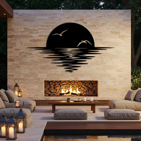 Metal Coastal Living Room Decor
