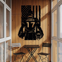 Custom Football Player Metal Wall Art