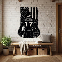 Custom Football Player Metal Wall Art