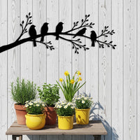 Birds on Branch Metal Wall Art