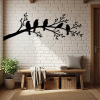 Birds on Branch Metal Wall Art