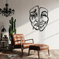 Drama Face Metal Wall Art