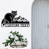 Custom Raccoon Metal Sign