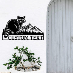 Custom Raccoon Metal Sign
