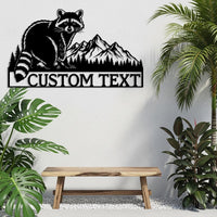 Custom Raccoon Metal Sign