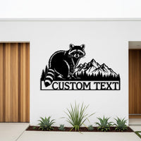 Custom Raccoon Metal Sign