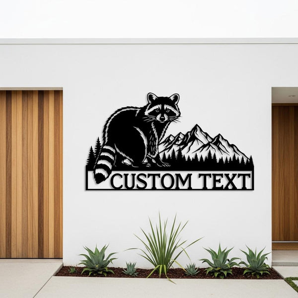 Custom Raccoon Metal Sign