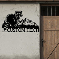 Custom Raccoon Metal Sign
