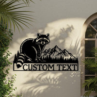 Custom Raccoon Metal Sign