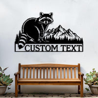 Custom Raccoon Metal Sign