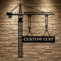 Custom Crane Metal Sign