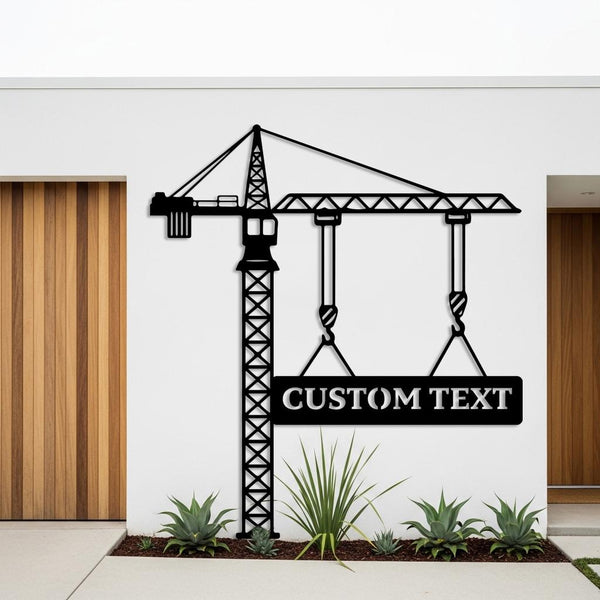 Custom Crane Metal Sign
