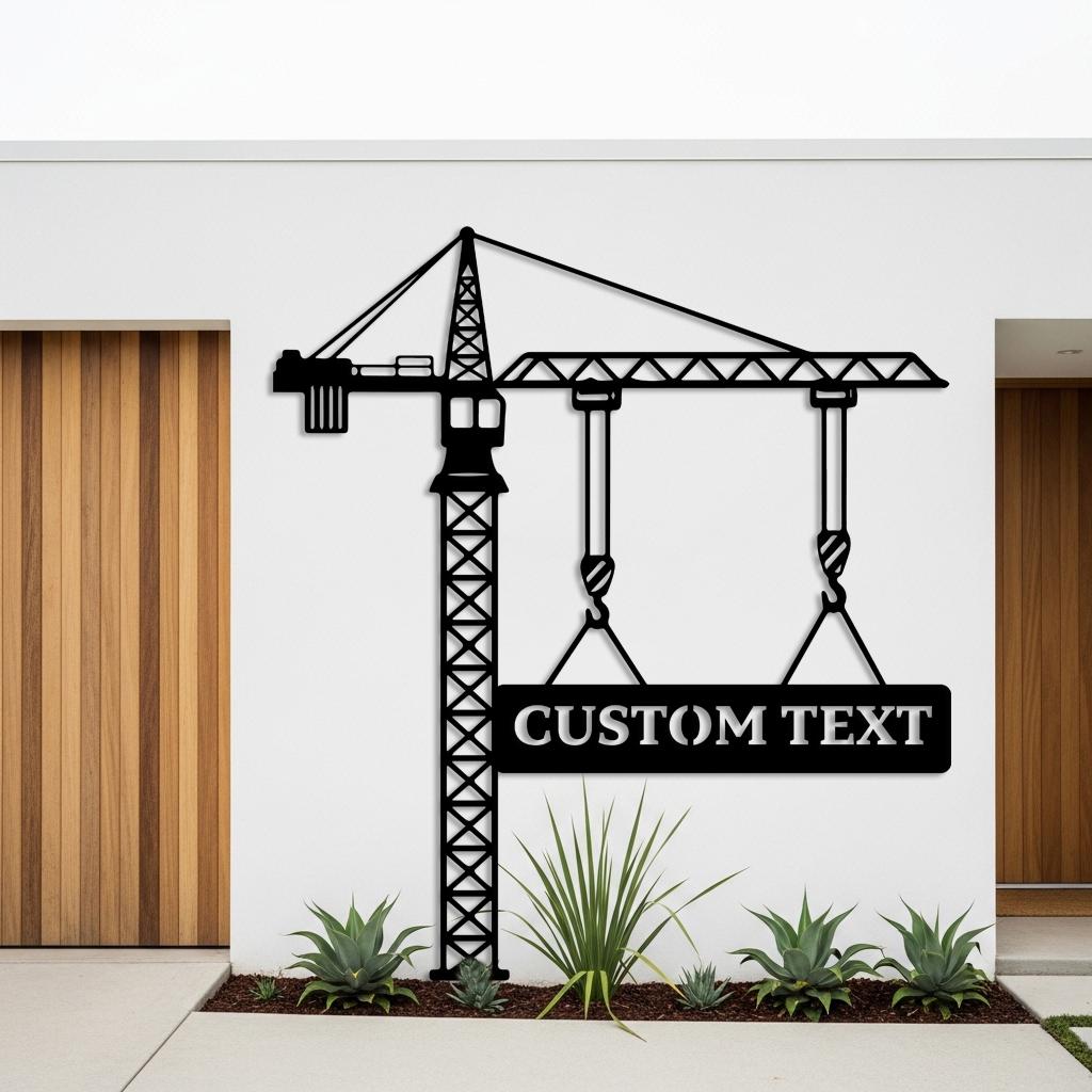 Custom Crane Metal Sign