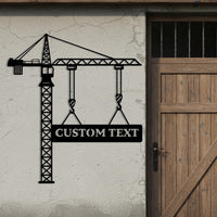 Custom Crane Metal Sign