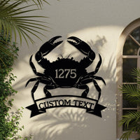 Custom Crab Metal Sign